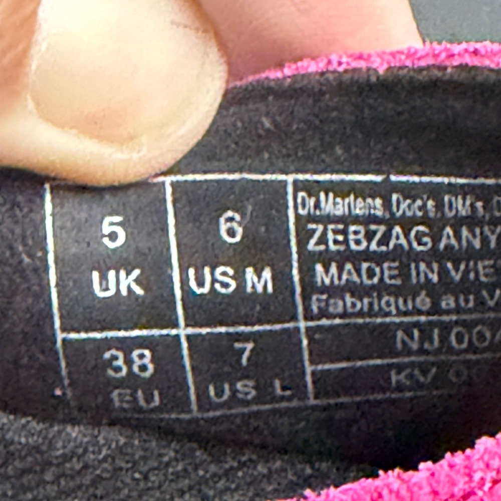 Dr. Martens Zebzag Magenta Suede Platform Mule Clogs - Picture 6 of 12